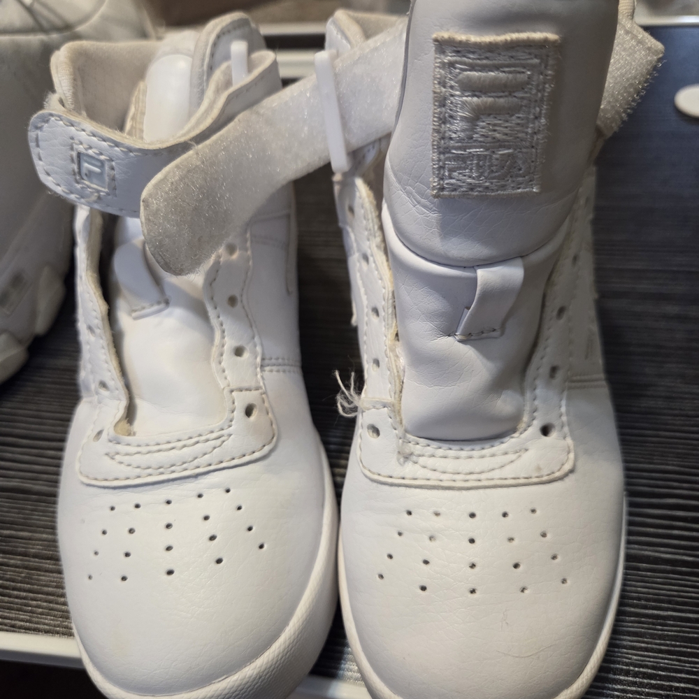 Fila Kids White High-Top Velcro Sneakers